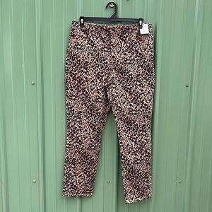 Women's Plus Core Denim Straight Leg Jeans Pants Leopard Print Size 14W